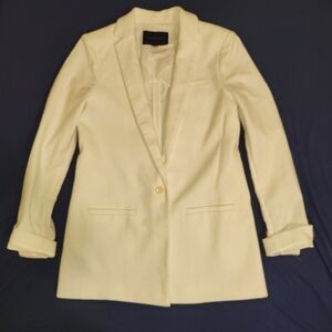 Banana Republic Long And Slim White Blazer Jacket, Size 2